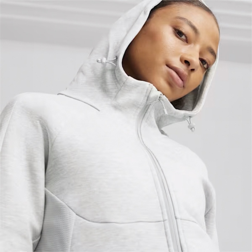 プーマ（PUMA）（レディース）エヴォストライプ フーデッドジャケット 681196 04 LGRY