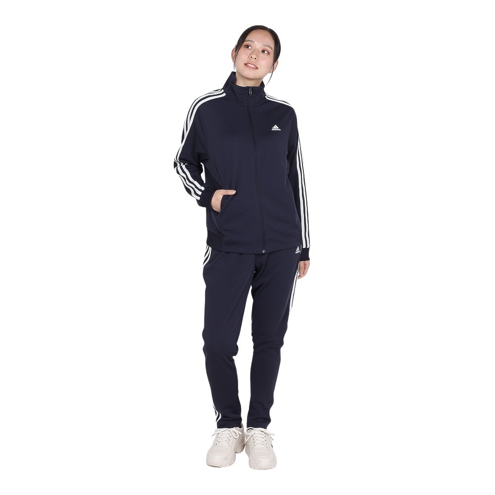 アディダス（adidas）（レディース）スリーストライプス ルーズフィット ダブルニット トラックトップ KTX40-JG3797