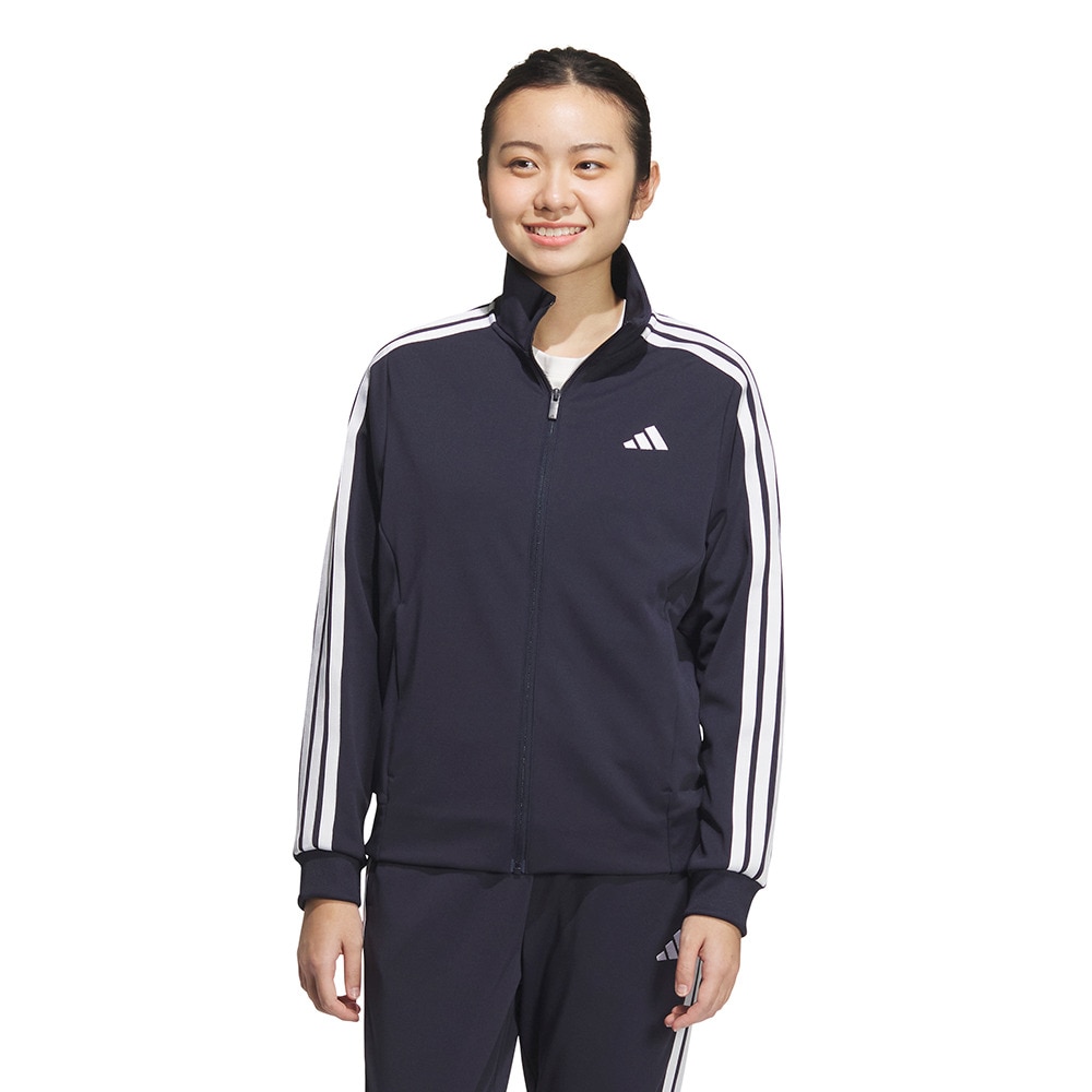 アディダス（adidas）（レディース）スリーストライプス ルーズフィット ダブルニット トラックトップ JVP35-JW9787