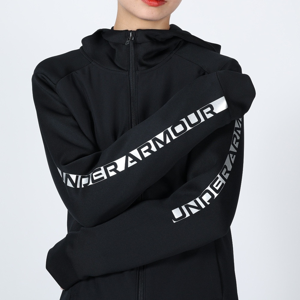 アンダーアーマー（UNDER ARMOUR）（レディース）パーカー レディース ハイブリッドニット フルジップ フーディー 1381235 001