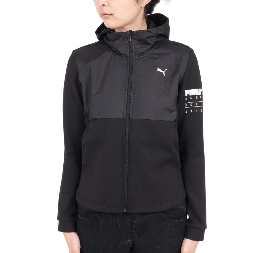 プーマ（PUMA）（レディース）パーカー レディース TRAINING フーディー ジャケット 524384 01 BLK