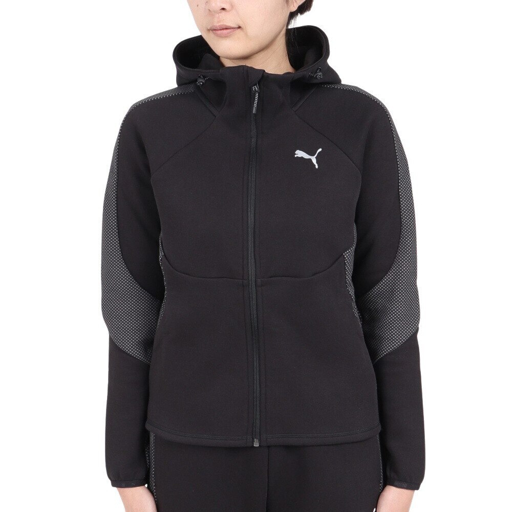 プーマ（PUMA）（レディース）パーカー レディース EVOSTRIPE フーデッド ジャケット 678388 01 BLK