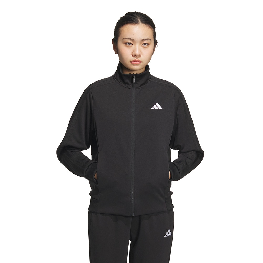 アディダス（adidas）（レディース）スリーストライプス ルーズフィット ダブルニット トラックトップ JVP35-JW9788