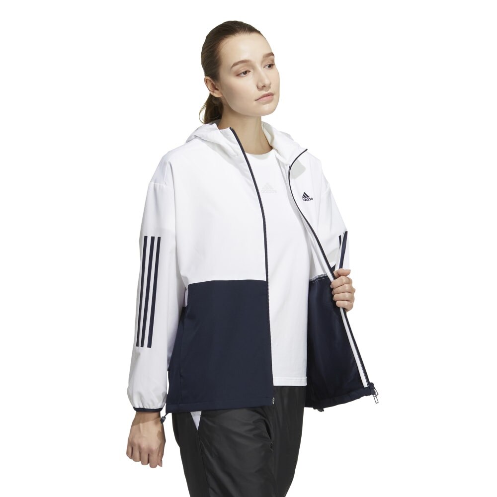 アディダス（adidas）（レディース）ルーズフィット カラーブロック フード付きジャケット NCX89-HI3653