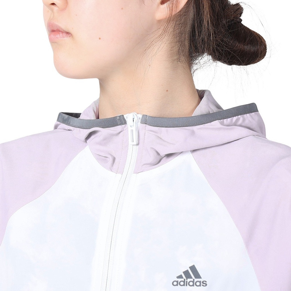 アディダス（adidas）（レディース）シーズナル スポーツウェア ルーズフィット カラーブロック フード付きクロスジャケット BUJ50-IA5202