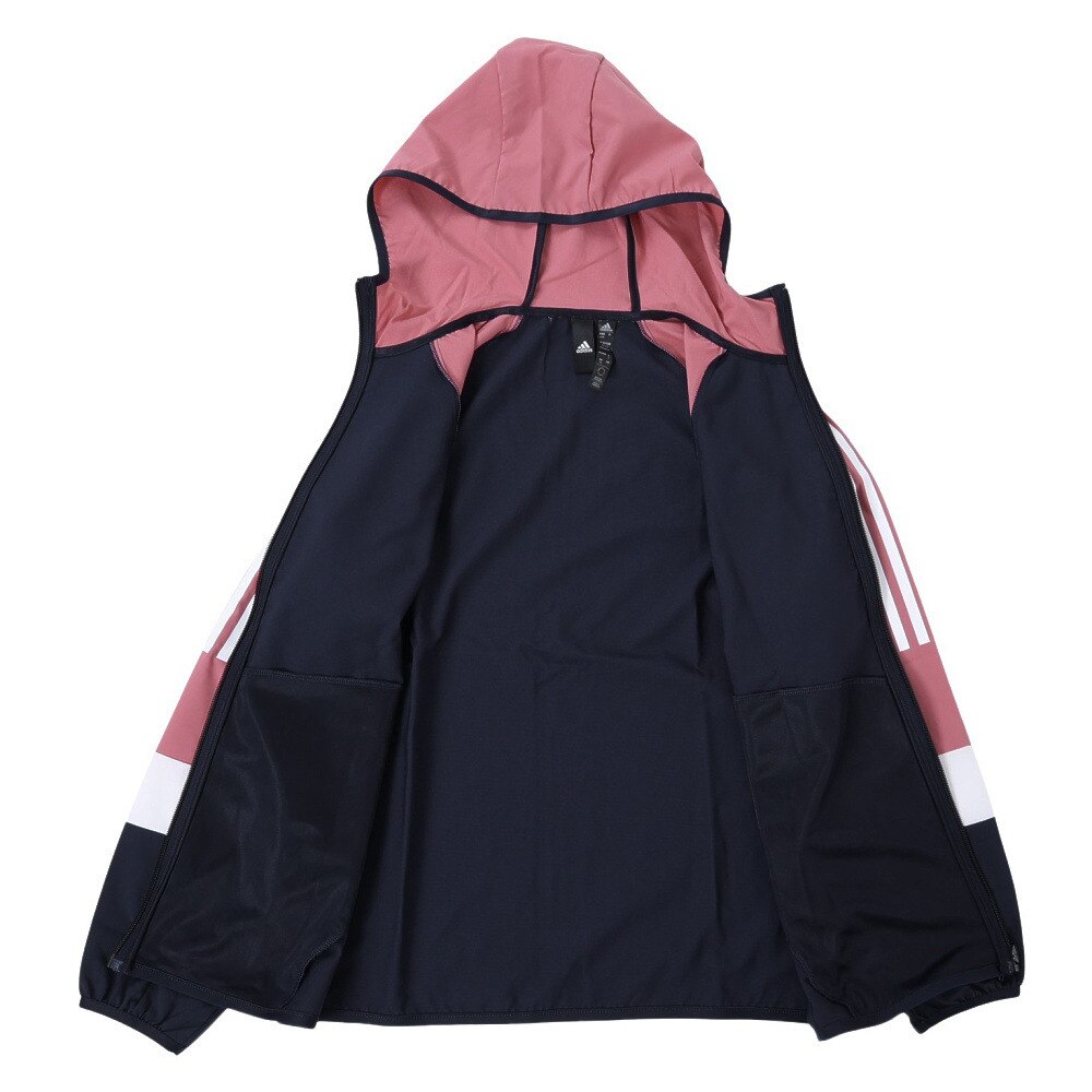 アディダス（adidas）（レディース）シーズナル スポーツウェア ルーズフィット カラーブロック フード付きクロスジャケット BUJ50-IA5204