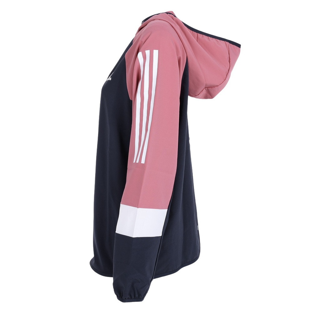 アディダス（adidas）（レディース）シーズナル スポーツウェア ルーズフィット カラーブロック フード付きクロスジャケット BUJ50-IA5204