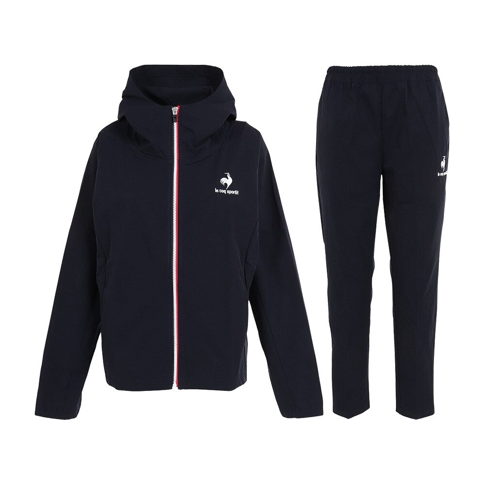 ルコック スポルティフ（le coq sportif）（レディース）ジャージ 上下セット レディース フード付き フルジップ クロス QMWUJF20  NV/QMWUJG20 NV