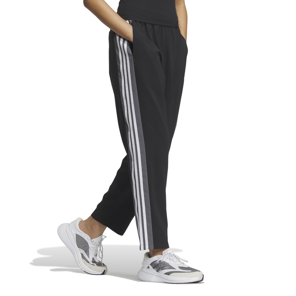 アディダス（adidas）（レディース）パンツ uv UV ブラック 黒 ルーズフィット カラーブロック クロスパンツ JSY06-IM8706