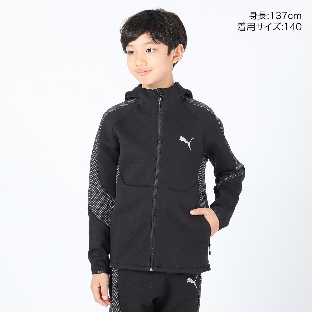 プーマ（PUMA）（キッズ）キッズ ボーイズ EVOSTRIPE フーデッド ジャケット 678505 01 BLK