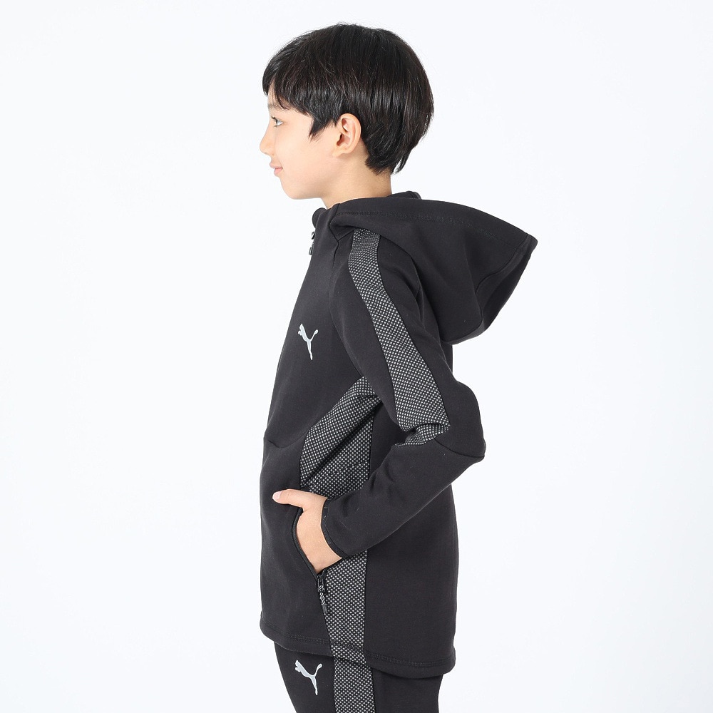 プーマ（PUMA）（キッズ）キッズ ボーイズ EVOSTRIPE フーデッド ジャケット 678505 01 BLK