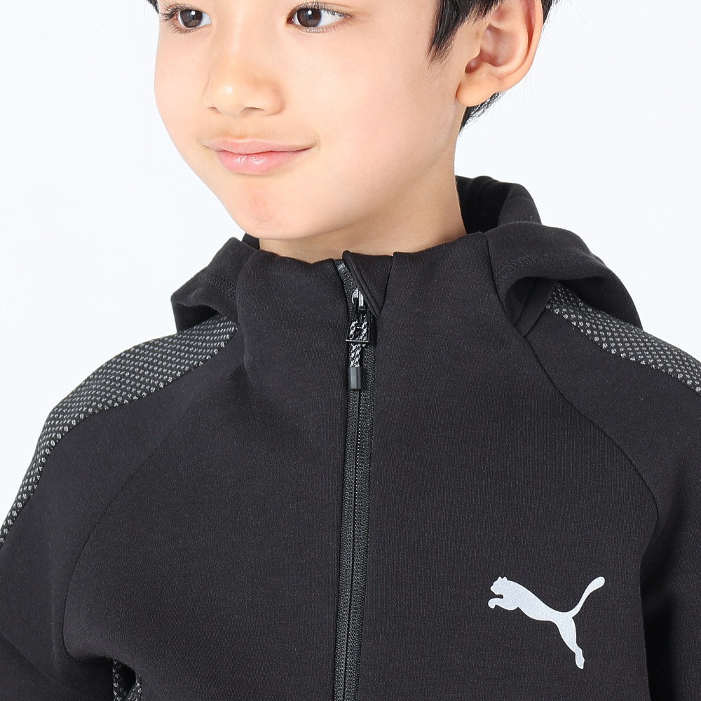 プーマ（PUMA）（キッズ）キッズ ボーイズ EVOSTRIPE フーデッド ジャケット 678505 01 BLK