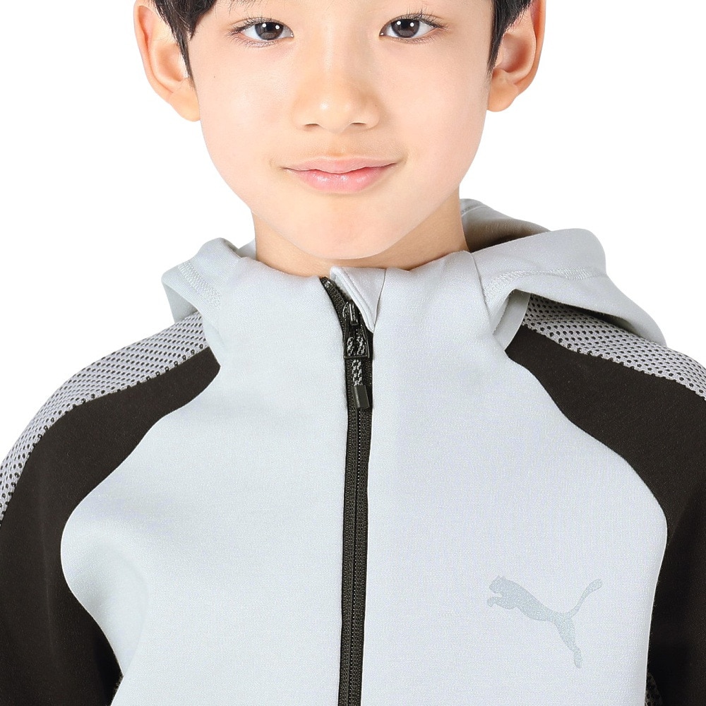 プーマ（PUMA）（キッズ）キッズ ボーイズ EVOSTRIPE フーデッド ジャケット 678505 14 GRY