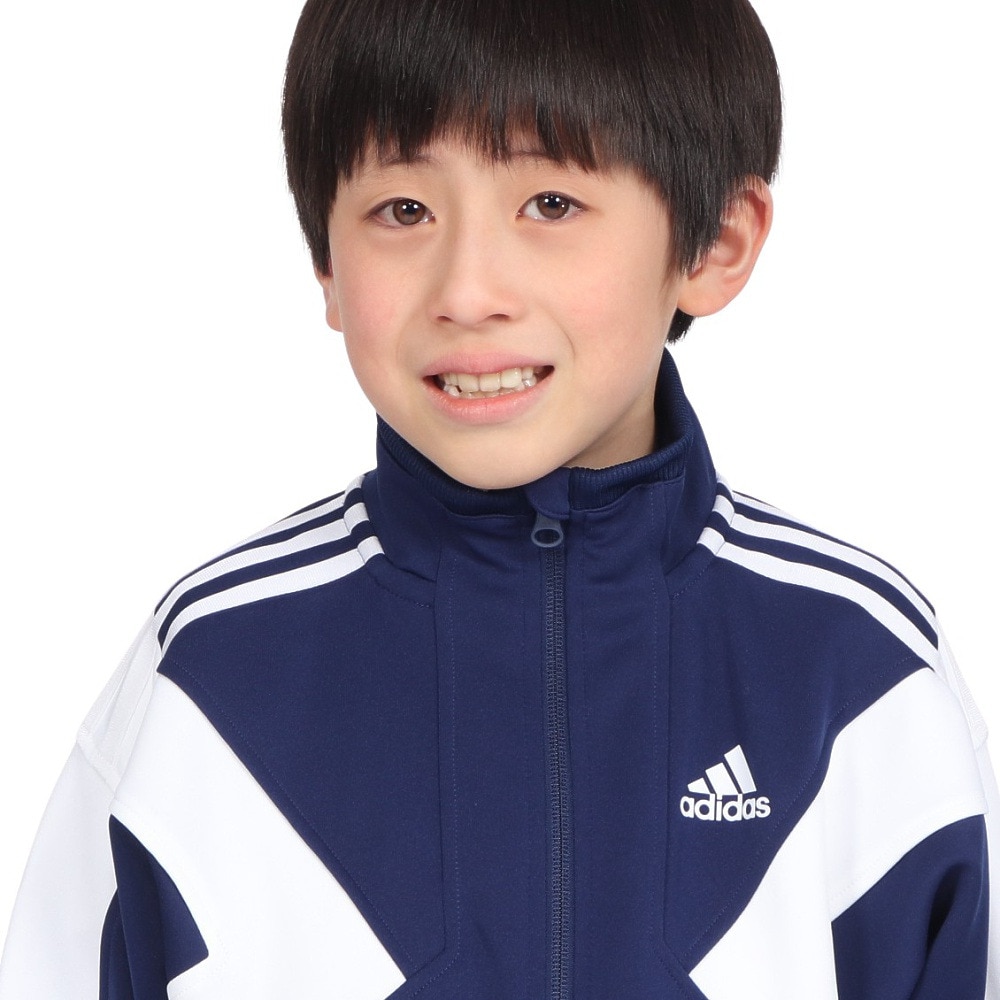 アディダス（adidas）（キッズ）キッズ マストハブ ルーズフィット カラーブロック ダブルニット トラックトップ KPX86-JP4894