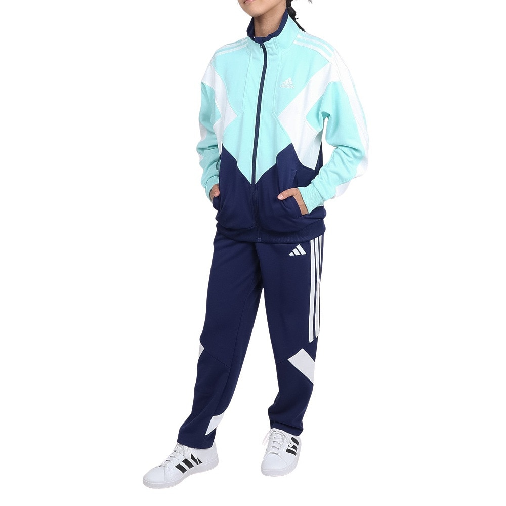 アディダス（adidas）（キッズ）ジュニア マストハブ ルーズフィット カラーブロック ダブルニット トラックトップ ジャケット KPX86-JP4895
