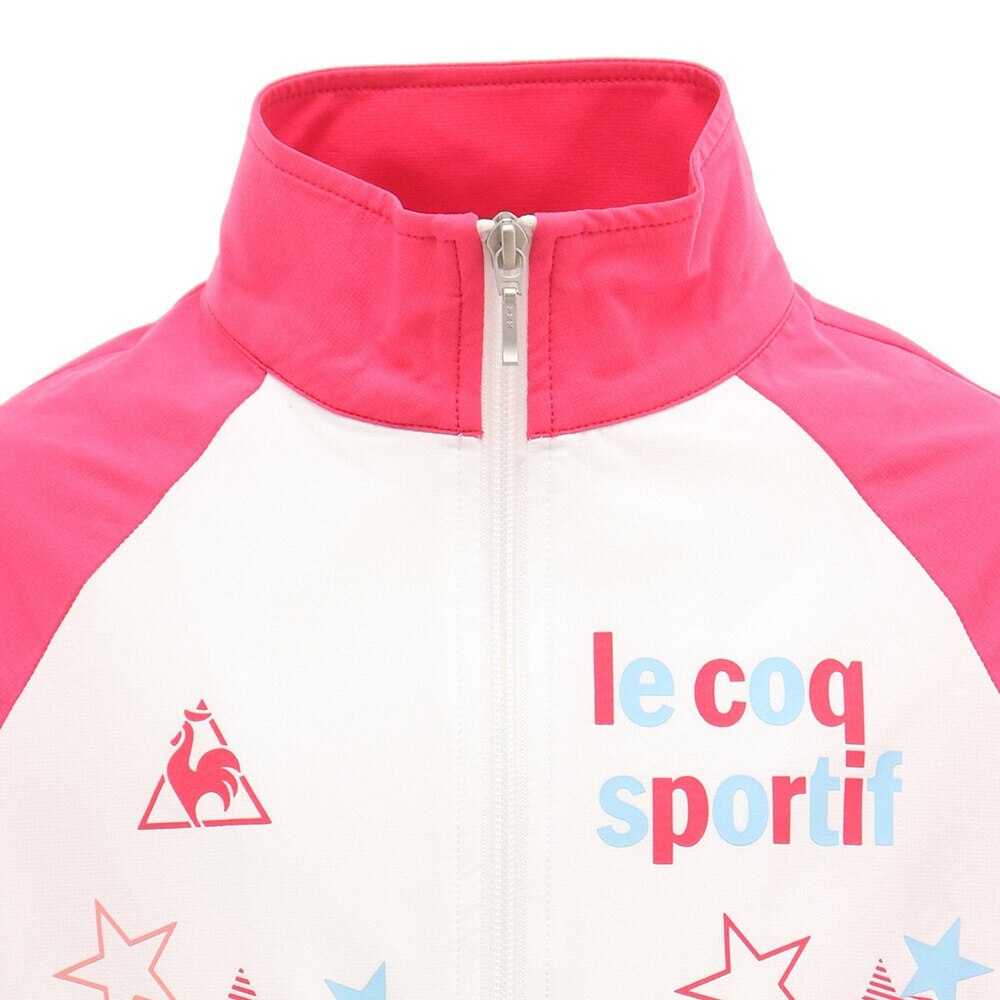 ルコック スポルティフ（Lecoq Sportif）（キッズ）ジャージ ガールズ クロスジャケット QMJPJF21XB WHT