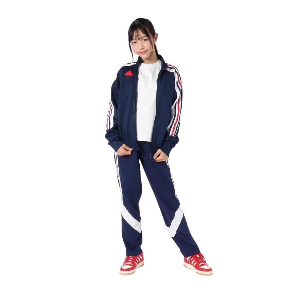 アディダス（adidas）（キッズ）キッズ マストハブ レギュラーフィット カラーブロック ダブルニット 9/10丈トラックパンツ KWY24-JH1097