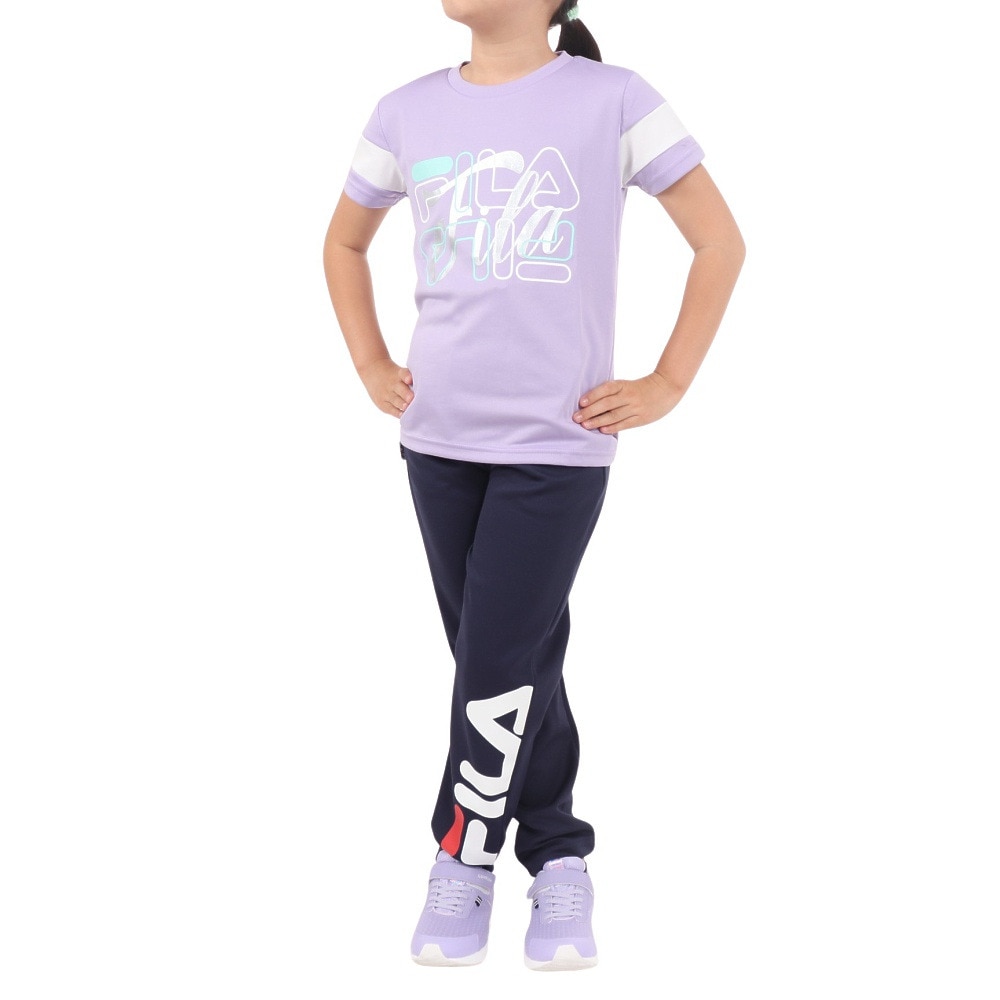 フィラ（FILA）（キッズ）ガールズウォームアップパンツ 113-710 NV