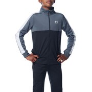 アンダーアーマー（UNDER ARMOUR）（キッズ）ジャージ カラーブロック ニットトラックスーツ 上下 セット 1360671 BLK/WHT AT オンライン価格