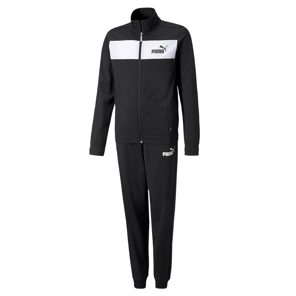 プーマ（PUMA）（キッズ）ジャージ 上下セット ジュニア ポリ ブラック セットアップ スーツ 黒 ブラック 846563 01 BLK