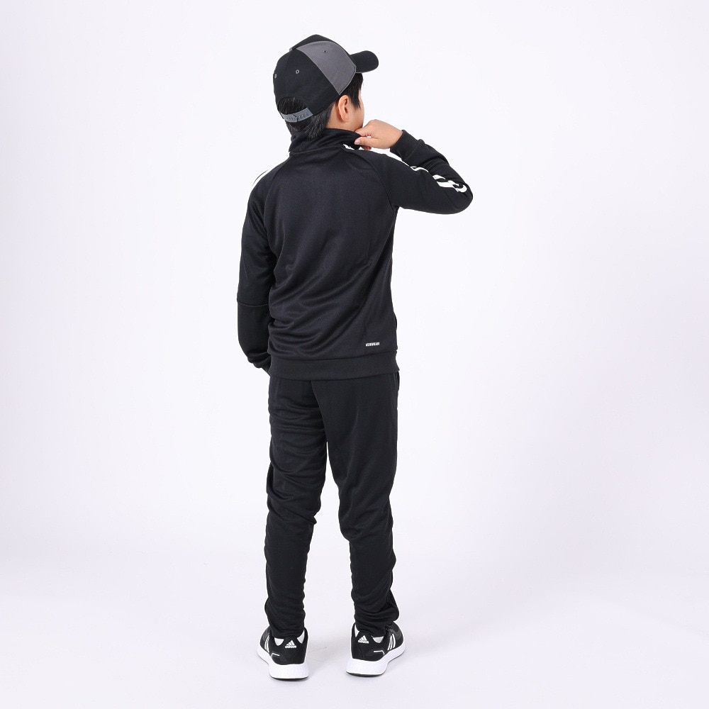 アディダス（adidas）（キッズ）ジャージ上下セット エアロレディ セレーノ スリーストライプス トラックスーツ ISB35-GS8907 110 120 130 140 150 160 フルジップ ブラック 黒