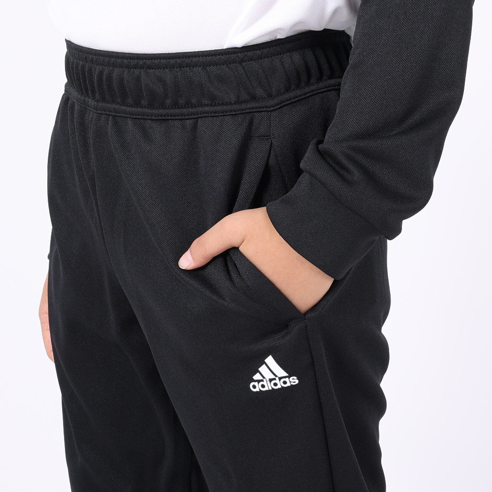 アディダス（adidas）（キッズ）ジャージ上下セット エアロレディ セレーノ スリーストライプス トラックスーツ ISB35-GS8907 110 120 130 140 150 160 フルジップ ブラック 黒