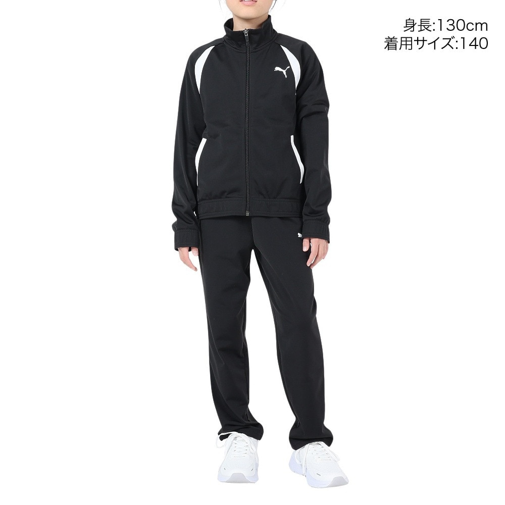 プーマ（PUMA）（キッズ）ガールズ ポリ トリコット ジャージ 上下セット675780 01 BLK