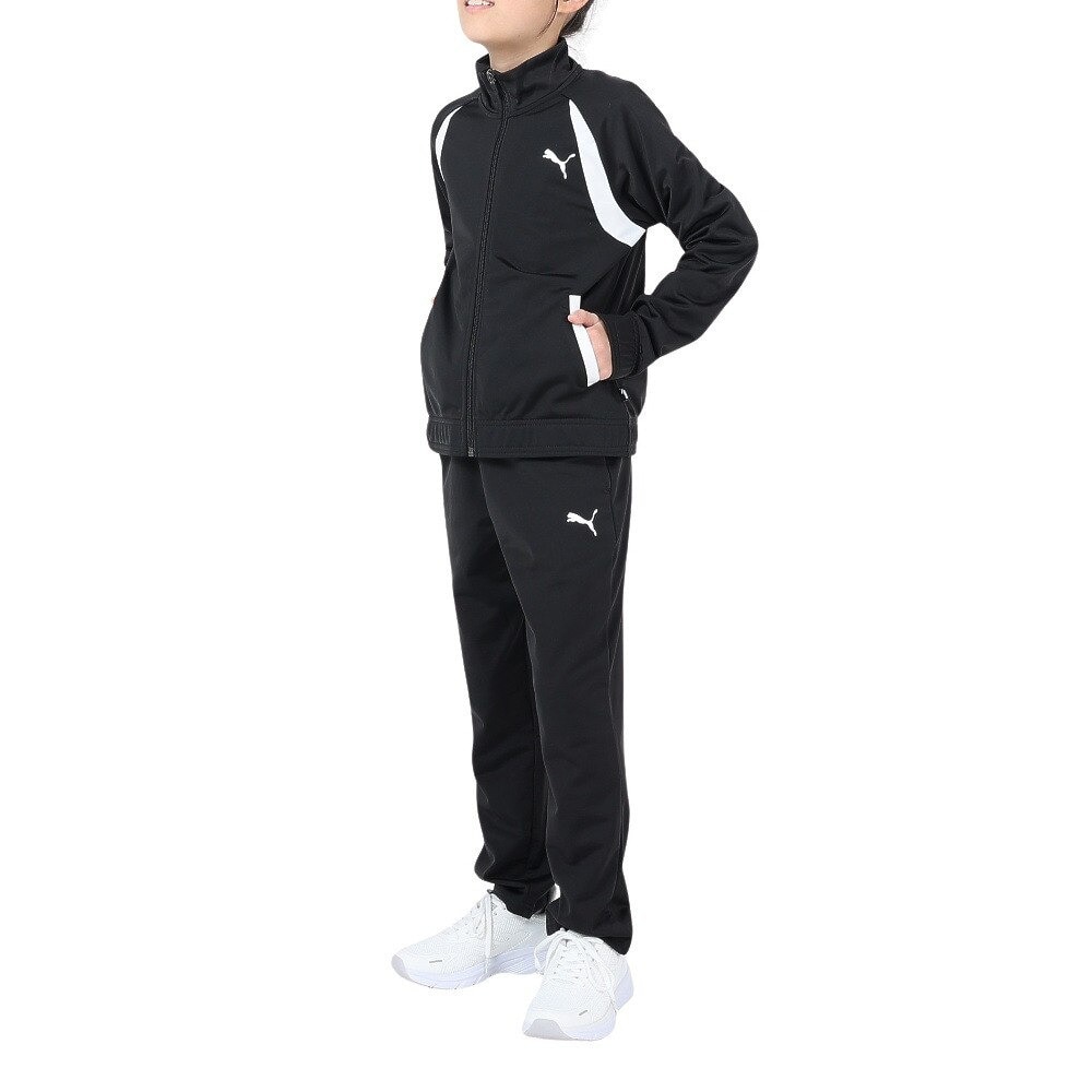 プーマ（PUMA）（キッズ）ガールズ ポリ トリコット ジャージ 上下セット675780 01 BLK