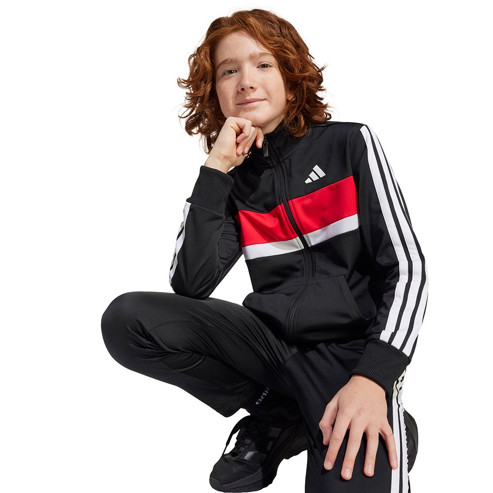 アディダス（adidas）（キッズ）キッズ シーズナル エッセンシャルズ Tiberio スリーストライプス トリコット トラックスーツ KQG66-JC7519