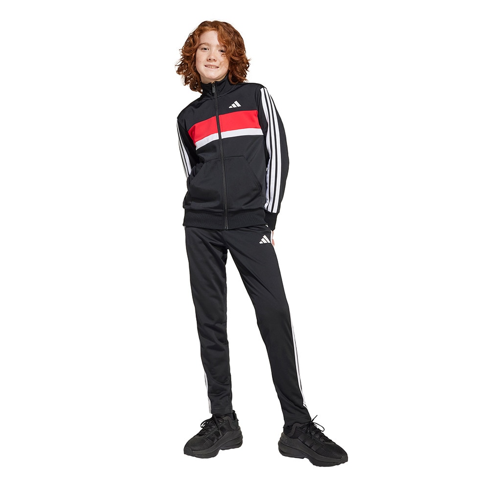 アディダス（adidas）（キッズ）キッズ シーズナル エッセンシャルズ Tiberio スリーストライプス トリコット トラックスーツ KQG66-JC7519