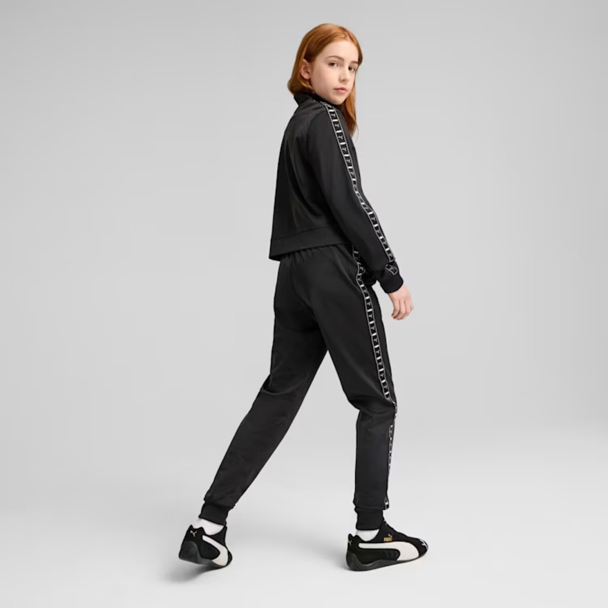 プーマ（PUMA）（キッズ）ガールズ ESS テープ ポリスーツ 上下セット 687818 01 BLK