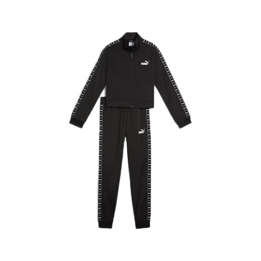プーマ（PUMA）（キッズ）ガールズ ESS テープ ポリスーツ 上下セット 687818 01 BLK