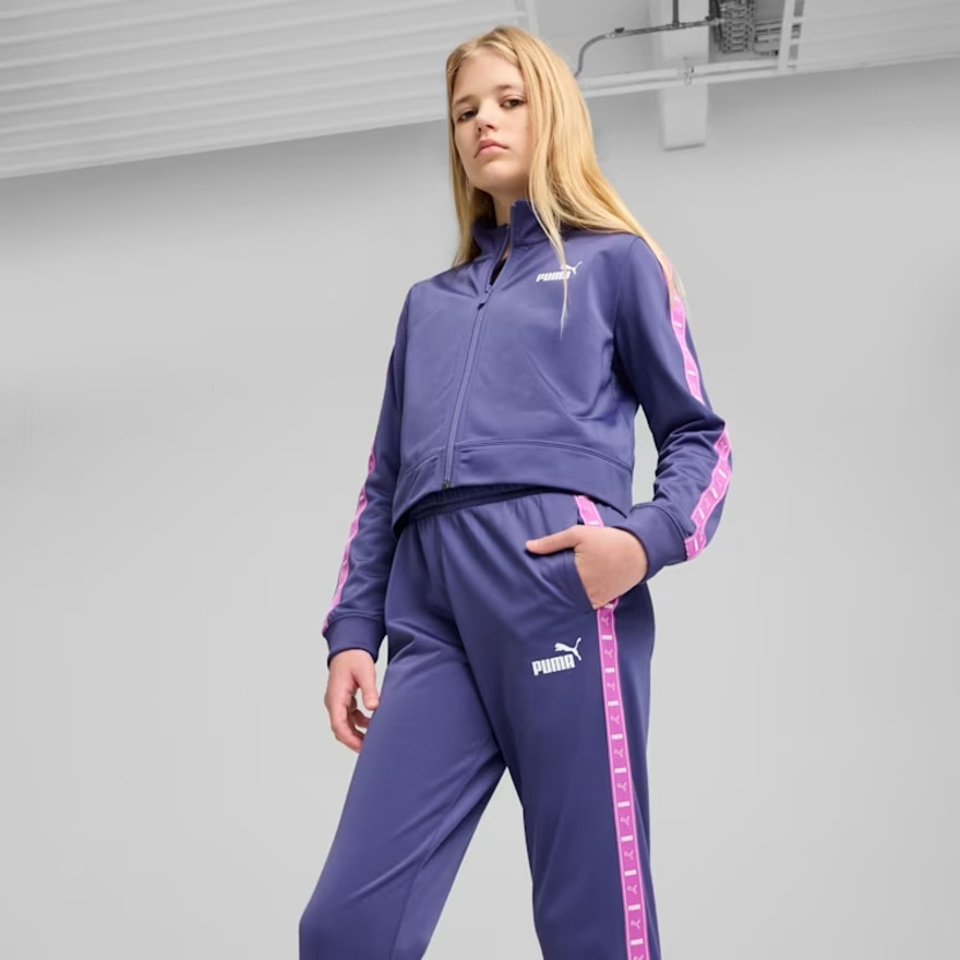 プーマ（PUMA）（キッズ）ガールズ ESS テープ ポリスーツ 上下セット 687818 46 BGRY
