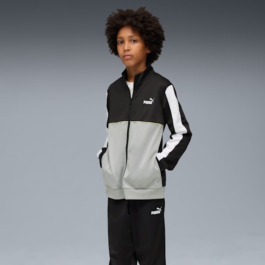 プーマ（PUMA）（キッズ）スポーツ ポリ スーツ 上下セット 691169 01 BLK
