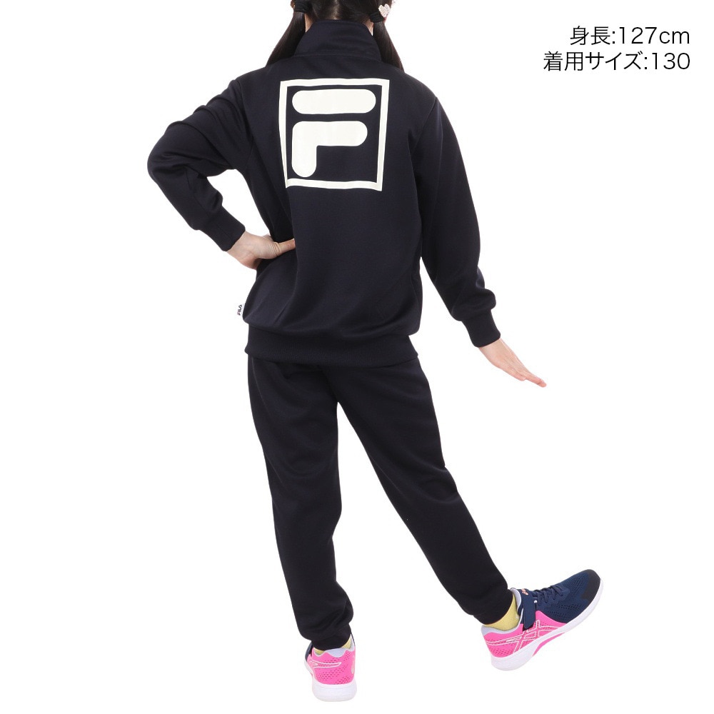 フィラ（FILA）（キッズ）ガールズ ジャージ 上下セット ウォームシャツ セットアップ 114-708 BK