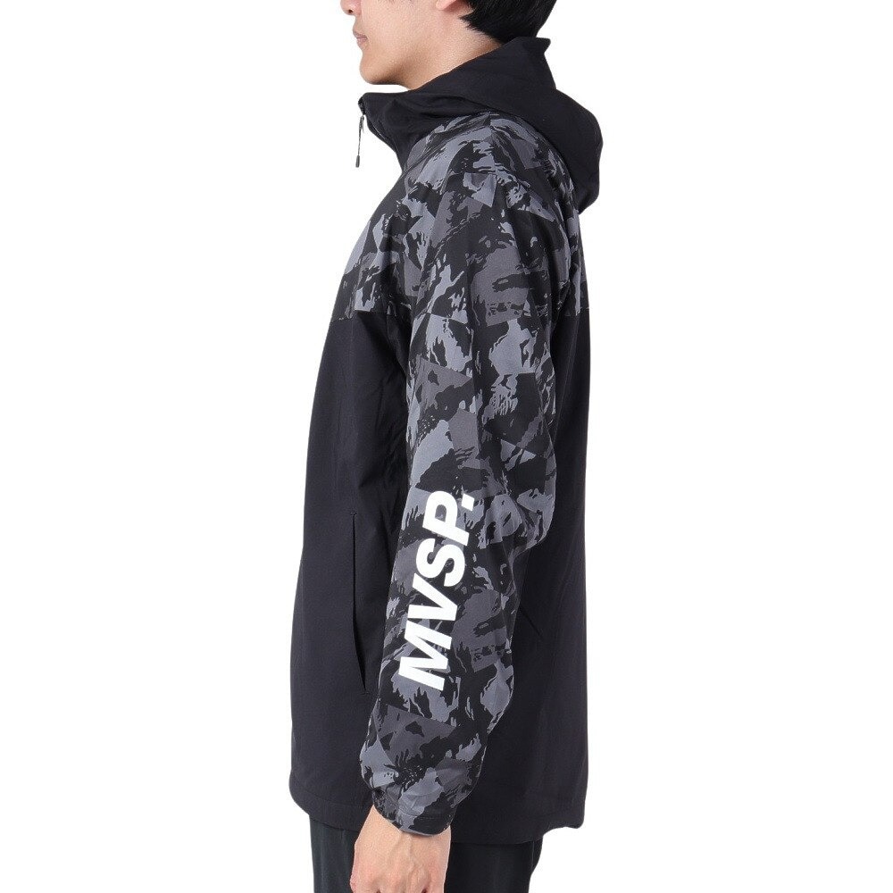 デサント（DESCENTE）（メンズ）HEATNAVI グラフィック スリーブフルジップジャケット DMMWJF30 BKBK