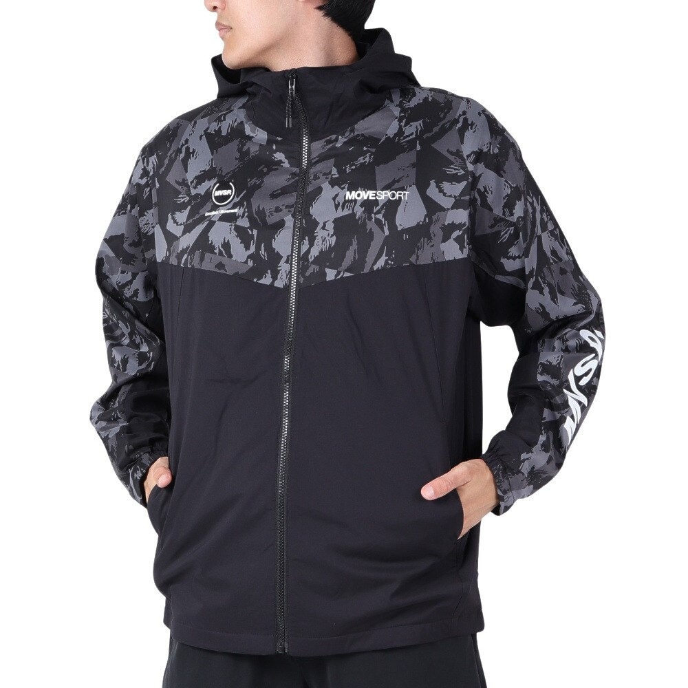 デサント（DESCENTE）（メンズ）HEATNAVI グラフィック スリーブフルジップジャケット DMMWJF30 BKBK