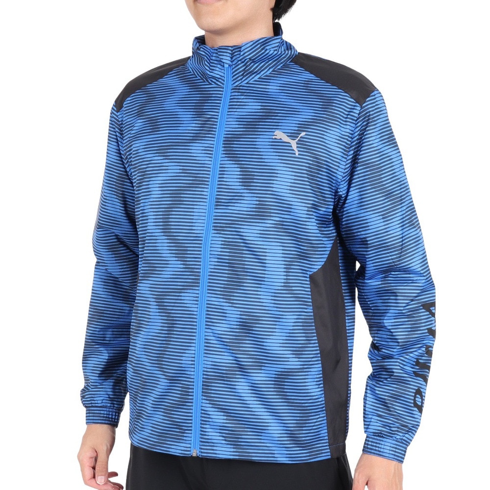 プーマ（PUMA）（メンズ）ジャケット トレーニング ウーブン AOP 裏起毛 トリコット  524287 46 NVY