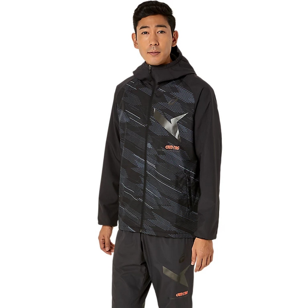 アシックス（ASICS）（メンズ、レディース）AIM-TRG 裏トリコット グラフィック ウインドブレーカー フーディー 2031E729.001