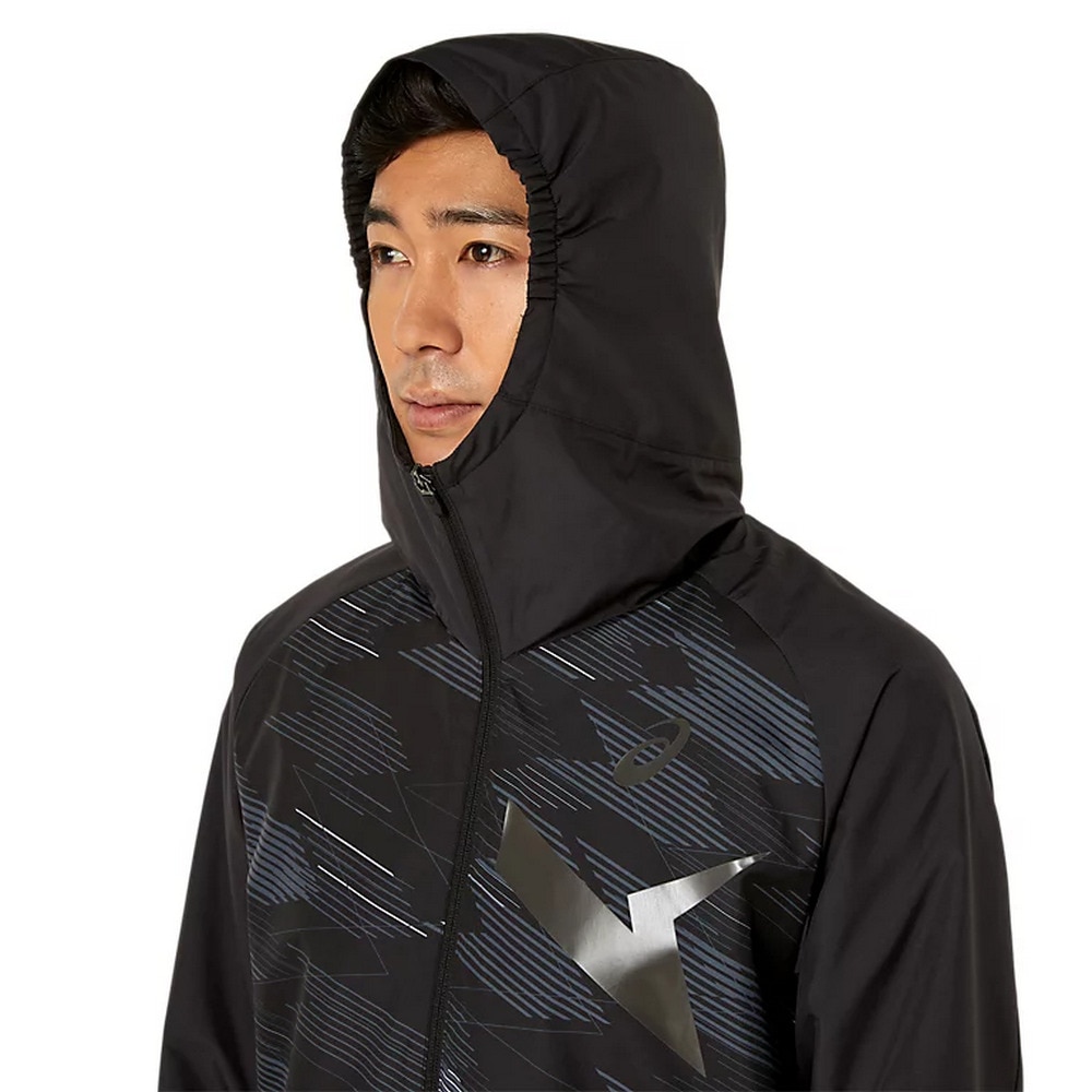 アシックス（ASICS）（メンズ、レディース）AIM-TRG 裏トリコット グラフィック ウインドブレーカー フーディー 2031E729.001