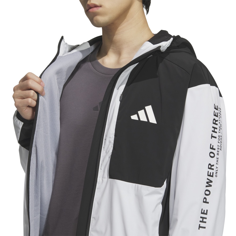 アディダス（adidas）（メンズ）アダプテーション レギュラーフィット ストレッチ ウーブン フード付き フルジップ トラックトップ Z4786-KA1239
