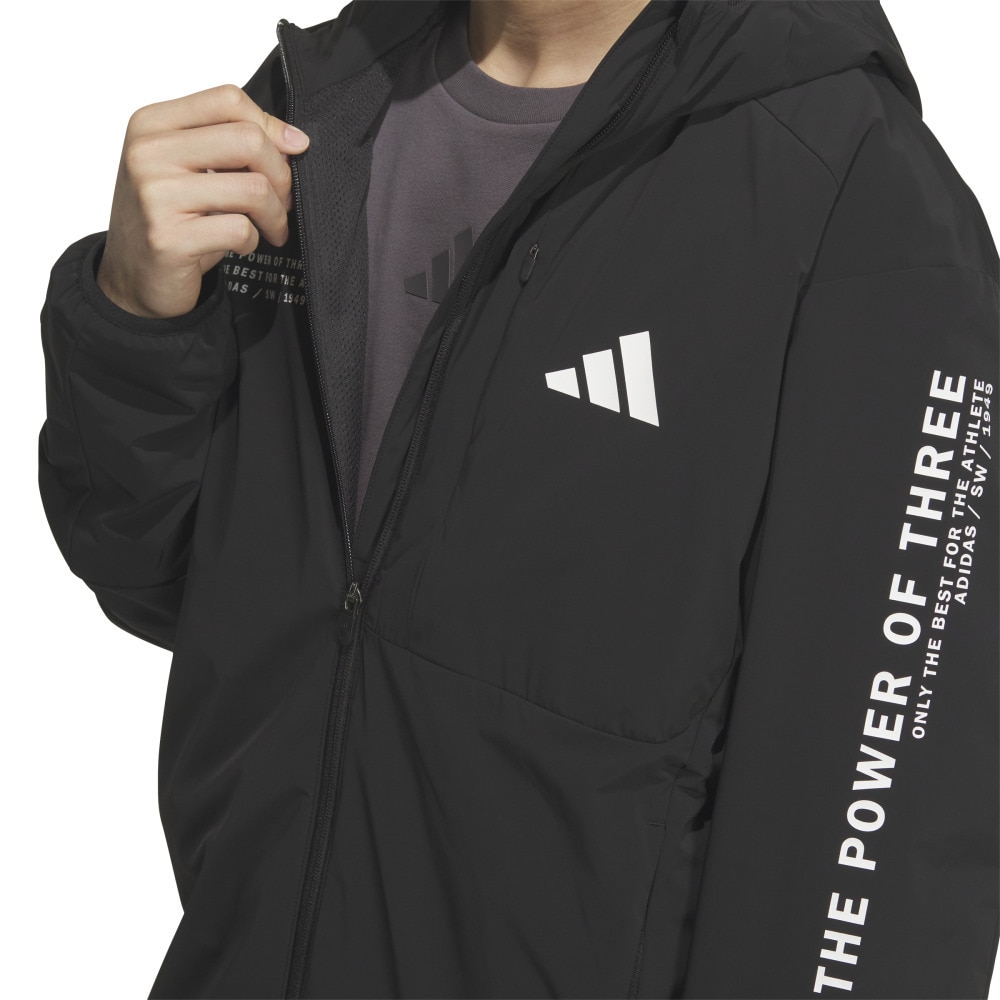 アディダス（adidas）（メンズ）アダプテーション レギュラーフィット ストレッチ ウーブン フード付き フルジップ トラックトップ Z4786-KA1240