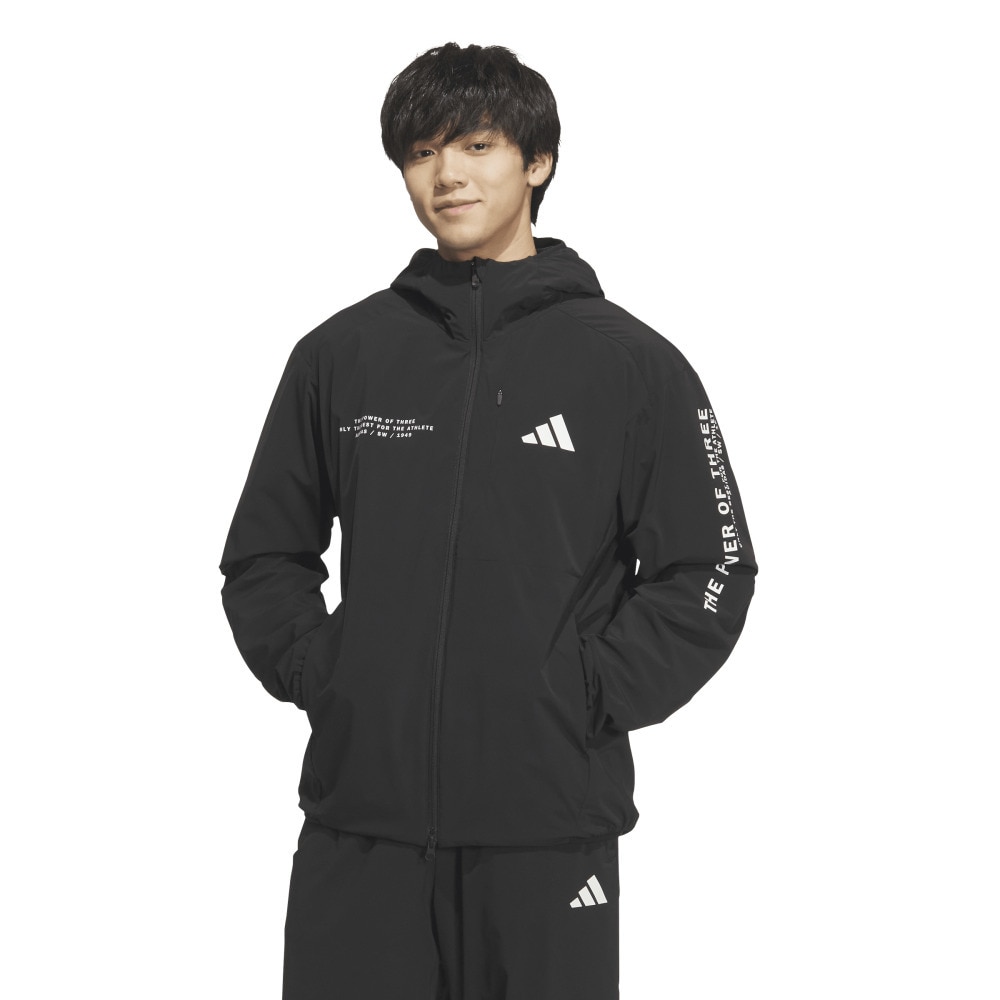 アディダス（adidas）（メンズ）アダプテーション レギュラーフィット ストレッチ ウーブン フード付き フルジップ トラックトップ Z4786-KA1240