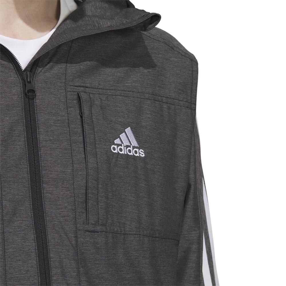 アディダス（adidas）（メンズ）ウィンドブレーカー 上下セット 24/7 WIND. RDY デニム風 ウーブン 防風 撥水 ブラック