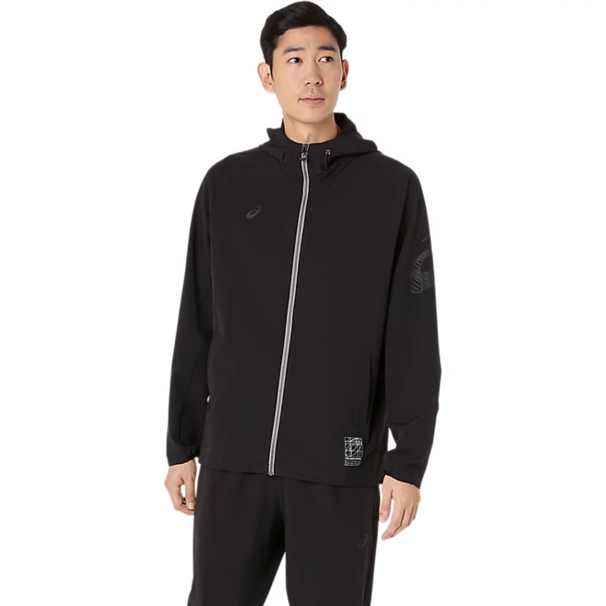 アシックス（ASICS）（メンズ）はっ水ストレッチウーブンフーディー ブレーカーシャツ 2031F167.001