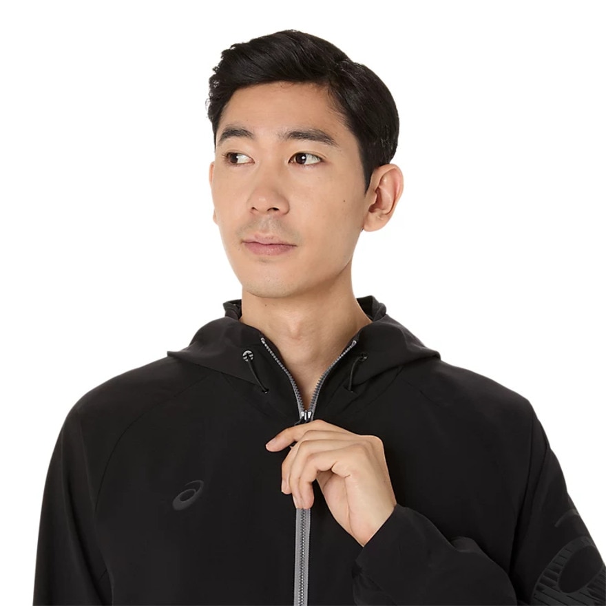 アシックス（ASICS）（メンズ）はっ水ストレッチウーブンフーディー ブレーカーシャツ 2031F167.001