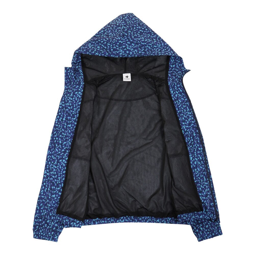 ルコックスポルティフ（lecoqsportif）（レディース）裏メッシュ 撥水 フルジップ 総柄グラフィックウィンドジャケット QMWVJF30 NV