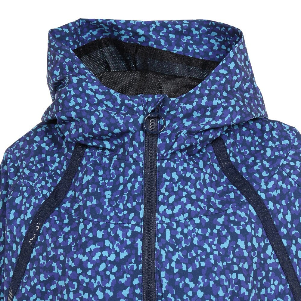 ルコックスポルティフ（lecoqsportif）（レディース）裏メッシュ 撥水 フルジップ 総柄グラフィックウィンドジャケット QMWVJF30 NV