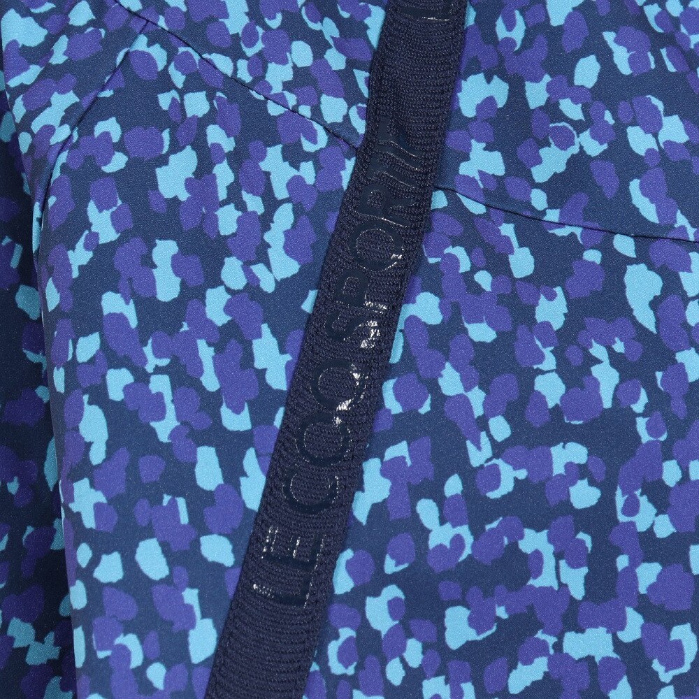 ルコックスポルティフ（lecoqsportif）（レディース）裏メッシュ 撥水 フルジップ 総柄グラフィックウィンドジャケット QMWVJF30 NV