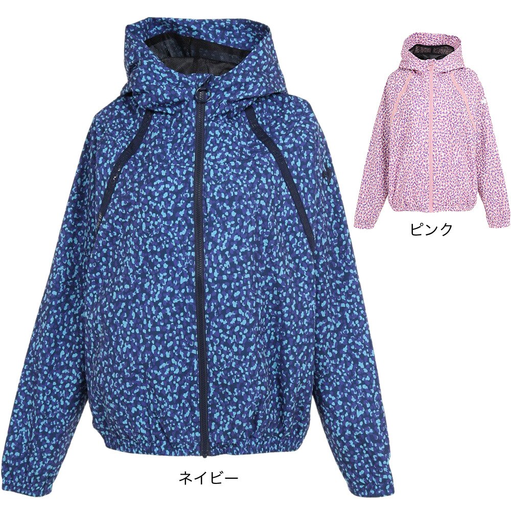 ルコックスポルティフ（lecoqsportif）（レディース）裏メッシュ 撥水 フルジップ 総柄グラフィックウィンドジャケット QMWVJF30 PK